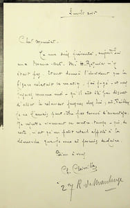 Lettre autographe signée