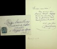 Lettre autographe signée à l'éventailliste Duvelleroy. Gilles de Saint-Germain (1833-1899), comédien passé par l'Odéon, la Comédie-Française et le ...