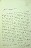 Lettre autographe signée à Tresse. [Rossini] Gustave Vaëz (1812-1862), librettiste belge.