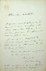 Lettre autographe signée. [Rossini] Gustave Vaëz (1812-1862), librettiste belge.