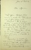 Lettre autographe signée à Arthur Coquard. Laurent Parodi (XIXe-XXe), critique musical italien (et compositeur ?).