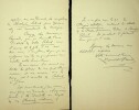 Lettre autographe signée à Arthur Coquard. Laurent Parodi (XIXe-XXe), critique musical italien (et compositeur ?).