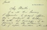 Lettre autographe signée à Arthur Coquard. Lucien Muratore (1876-1954), ténor.