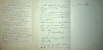 Lettre autographe signée à Gabriel Hugelmann. Oscar Comettant (1819-1898), compositeur, musicologue, voyageur.