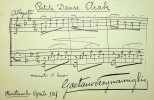 Pièce autographe signée avec portée musicale. Gaetano Scognamiglio (XIXe-XXe), compositeur italien, pianiste.