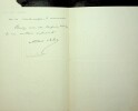 Lettre autographe signée à Henri Woollett. Albert Cahen (1846-1903), compositeur.