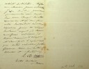 Lettre autographe signée. Laure Cinti-Damoreau (1801-1863), compositrice, soprano.