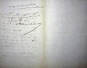 Lettre autographe signée au compositeur Léon Gatayes. Victor Paillard de Villeneuve (1804-1874), avocat notamment d'Alphonse Karr, de Victor Hugo ou ...