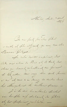 Lettre autographe signée au compositeur Léon Gatayes. Edouard Garnier (1821-1887), compositeur, critique et chroniqueur musical au Phare de la Loire.