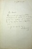 Lettre autographe signée au compositeur Léon Gatayes. Charles Limousin (1840-1909), journaliste, fondateur de la Tribune ouvrière et du journal ...