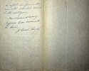 Lettre autographe signée au compositeur Léon Gatayes. Gabriel Benoit-Champy (1835-?), professeur de droit, l'un des créateur du sport nautique en ...