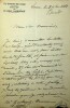 Lettre autographe signée au compositeur Léon Gatayes. Pierre Hippolyte Publius Renault (1807-1870), général de division mort des suites d'une blessure ...