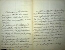 Lettre autographe signée au compositeur Léon Gatayes. Pierre Hippolyte Publius Renault (1807-1870), général de division mort des suites d'une blessure ...