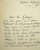 Lettre autographe signée au compositeur Léon Gatayes. Victor Prilleux (1814-1876), chanteur, librettiste.