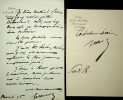 Lettre autographe signée au compositeur Léon Gatayes. Dimitri Stourdza [Sturdza] (1818-1908), prince moldave, fils du prince ayant régné  en Moldavie ...