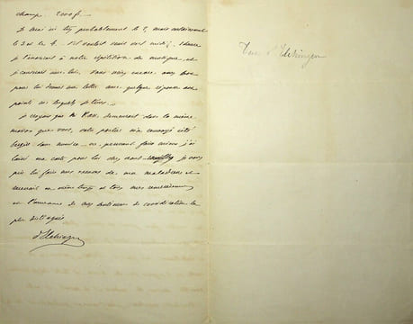 Lettre autographe signée au compositeur Léon Gatayes. Michel Louis Félix Ney (1804-1854), militaire, député, second duc d'Elchingen.
