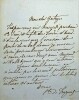 Lettre autographe signée au compositeur Léon Gatayes. Laurent Truguet (1821-?), comte de Truguet, fils du ministre de la Marine. 