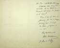 Lettre autographe signée. Maurice Ordonneau (1854-1916), compositeur.