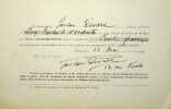Pièce autographe signée - souscription pour le monument Catulle Mendès. [Monument Catulle Mendès] Gaston Devore (1859-1949), écrivain, fondateur de ...