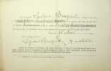 Pièce autographe signée - souscription pour le monument Catulle Mendès. [Monument Catulle Mendès] Gustave Brisgand (1867-1944), peintre. Il fit ...