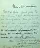 Lettre autographe signée à Austin de Croze. Catulle Mendès (1841-1909), poète, écrivain, critique littéraire.