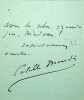 Lettre autographe signée à Marguerite Charpentier. Catulle Mendès (1841-1909), poète, écrivain, critique littéraire.