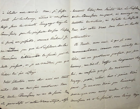 Lettre autographe signée à Léon Gozlan. Auguste Maquet (1813-1888), écrivain, fameux collaborateur d'Alexandre Dumas.