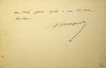 Manuscrit autographe signé . Auguste Maquet (1813-1888), écrivain, fameux collaborateur d'Alexandre Dumas.