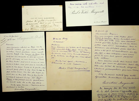 Lettre autographe signée (lot de 5 LAS et CA). Paul (1860-1918) et Victor Margueritte (1866-1942), écrivains.