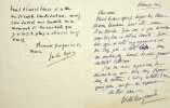 Lettre autographe signée. Jules Case (1854-1931), écrivain & Victor Margueritte (1866-1942), écrivain.