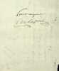 Pièce signée. Alphonse Martainville (1777-1830), écrivain, goguettier, journaliste.