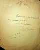 Lettre autographe signée. Charles Braibant (1889-1976), archiviste, écrivain.