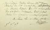 Pièce autographe signée. [garde nationale] Nicolas Hédouin (1759-ap.1814), maître maçon.