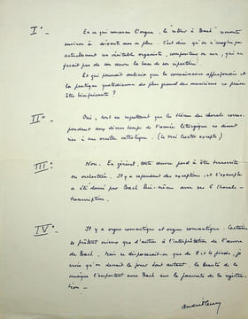 Pièce autographe signée. André Fleury (1903-1995), compositeur, organiste, pianiste, pédagogue.
