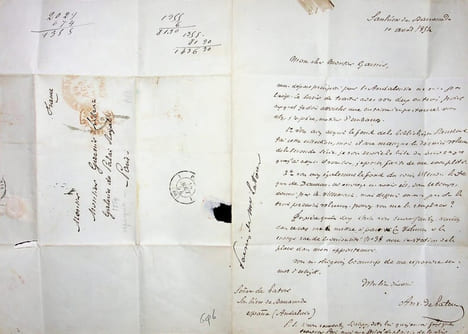 Lettre autographe signée. Antoine de Latour (1808-1881), écrivain, ami d'Aloysius Bertrand, traducteur de Mes prisons de Pellico.
