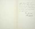 Lettre autographe signée à [Alfred]-François Monod (1877-1952).. Henry Charles Lea (1825-1909), historien et écrivain américain.