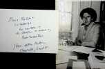 Photographie et pièce autographe signée. Jean-Edern Hallier (1936-1997), écrivain, pamphlétaire, polémiste.