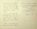 Lettre autographe signée à Sarah Bernhardt, lettre d'amour. [Sarah Bernhardt] Emile Blavet (1838-1924), écrivain, librettiste.