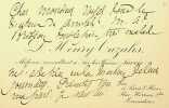 Carte autographe signée à Téodor de Wyzewa. Henri Cazalis (1840-1909), poète, médecin notamment de Verlaine et Maupassant.