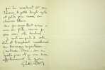 Lettre autographe signée à Alphonse Daudet. Gustave Droz (1832-1895), peintre, écrivain.