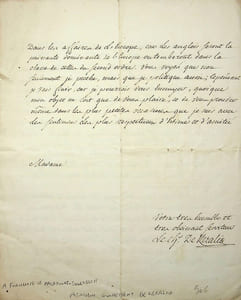 Lettre autographe signée à Françoise de Palatinat-Soulzbach