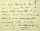 Lettre autographe signée à Téodor de Wyzewa. Albert de Mun (1841-1914), militaire, homme politique, membre de l'Académie française.