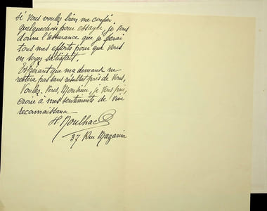 Lettre autographe signée