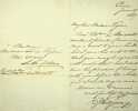 Lettre autographe signée. Jacob Ridgway (1768-1843), financier américain.