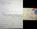 Lettre autographe signée . Boris Vian (1920-1959), écrivain.