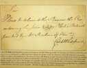 Pièce autographe signée . Caleb Whitefoord (1734-1810), marchand anglais, diplomate, écrivain (satiriste). 