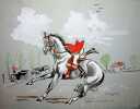 Dessin original. [Equitation] Y de Saint Seine (XXe), artiste.