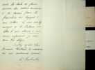 Lettre autographe signée . [Japon] Hachisuka Mochiaki (1846-1918), ambassadeur du Japon en France, homme politique, premier marquis Hachisuka, ...