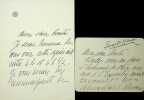 Lettre autographe signée (lot de 2). Moukbil Bey (1876?-1939?), secrétaire de l'ambassade de Turquie dans les années 1890-1900, auteur de quelques ...