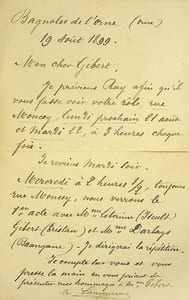 Lettre autographe signée